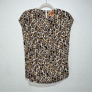 Tory Burch Silk Leopard Print Blouse